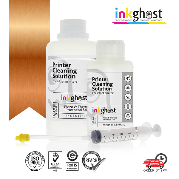 100ml and 250ml printer cleaning fluid by inkghost for unblocking inkjet printer print heads